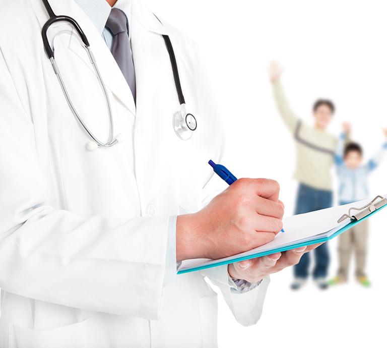 Doctor Evaluating Life Insurance Policy in Newport, MI